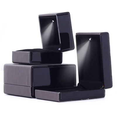 Buy Hanhong Custom Logo LED Light Jewelry Packaging Box in Gray for Bracelet Necklace and Ring online manufacture