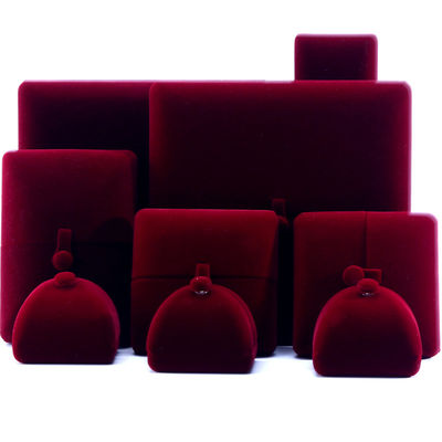 Buy Customized Size Red Velvet Jewelry Box for Luxury Bracelets Earrings and Necklaces online manufacture