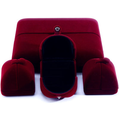 Customized Size Red Velvet Jewelry Box for Luxury Bracelets Earrings and Necklaces