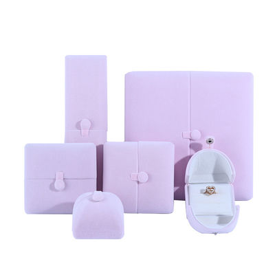 Buy Velvet Hanhong Custom Logo Jewelry Packaging Box for Bracelet Earrings Luxury in Pink online manufacture
