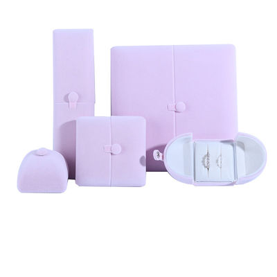 Velvet Hanhong Custom Logo Jewelry Packaging Box for Bracelet Earrings Luxury in Pink