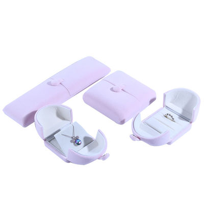 Velvet Hanhong Custom Logo Jewelry Packaging Box for Bracelet Earrings Luxury in Pink