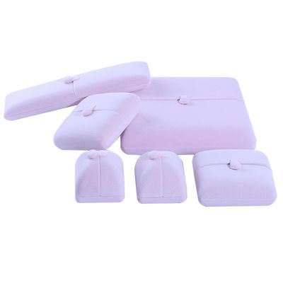 elegant double door jewelry box hign end pink velvet jewellery box with logo