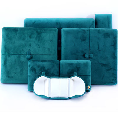 Buy 10*10*3cm Custom Logo Luxury Jewelry Box for Green Velvet Bracelet Earrings Packaging online manufacture