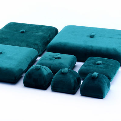 10*10*3cm Custom Logo Luxury Jewelry Box for Green Velvet Bracelet Earrings Packaging