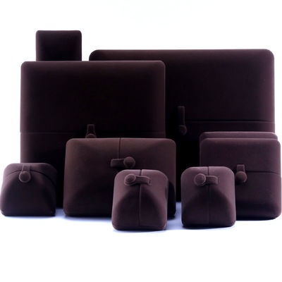Rectangle Brown Velvet Jewelry Box for Hanhong Custom Logo Bracelet Earrings