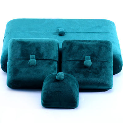 10*10*3cm Custom Logo Luxury Jewelry Box for Green Velvet Bracelet Earrings Packaging