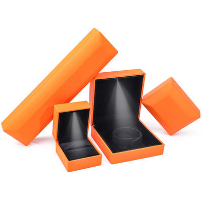 Buy Customized Size Handmade Orange LED Ring Jewelry Box for Custom Logo and White Light online manufacture