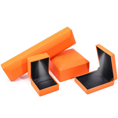 Customized Size Handmade Orange LED Ring Jewelry Box for Custom Logo and White Light