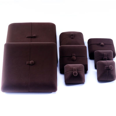 Rectangle Brown Velvet Jewelry Box for Hanhong Custom Logo Bracelet Earrings