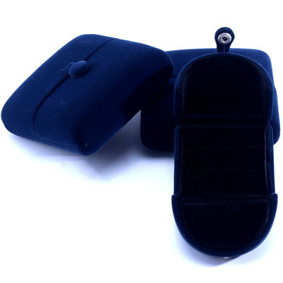 China manufacturing Wholesale high quality luxury Big Jewelry Set Necklace Bracelet Earring ring box Jewellery packaging custom blue velvet double door Jewelry Box with logo