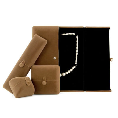 Soft Custom Logo Necklace Ring Gift Box Velvet Color Jewelry Box by Hanhong