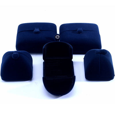 China manufacturing Wholesale high quality luxury Big Jewelry Set Necklace Bracelet Earring ring box Jewellery packaging custom blue velvet double door Jewelry Box with logo