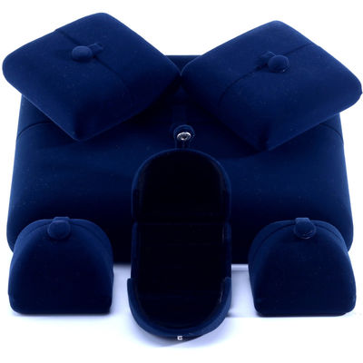 China manufacturing Wholesale high quality luxury Big Jewelry Set Necklace Bracelet Earring ring box Jewellery packaging custom blue velvet double door Jewelry Box with logo