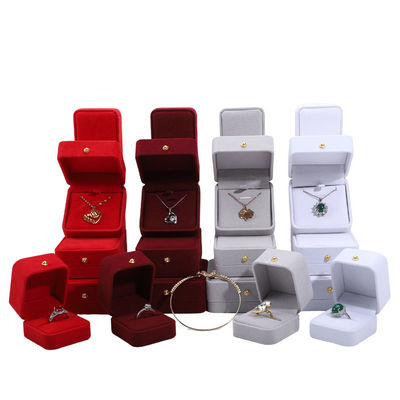 Buy 9*9*3.5cm Jewelry Packaging Box in Velvet Perfect for Necklace Bracelet Earrings Ring online manufacture