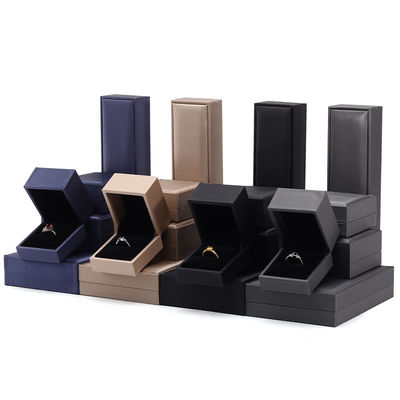 Buy Thick Sponge Rectangle Style Luxury Packaging Velvet Jewelry Box for Necklace and Ring online manufacture