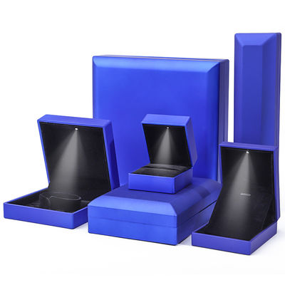 Buy Custom Logo Blue LED Jewelry Box for Necklace Bracelet and Earrings online manufacture