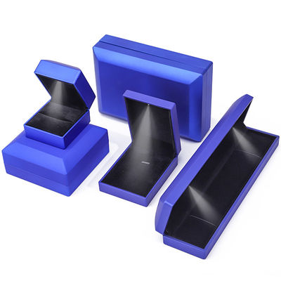Custom Logo Blue LED Jewelry Box for Necklace Bracelet and Earrings