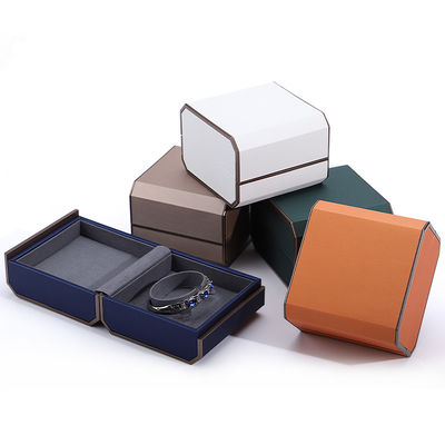 Custom Elegant Jewelry Packaging Box in PU Leather for Rings Necklaces and Bracelets
