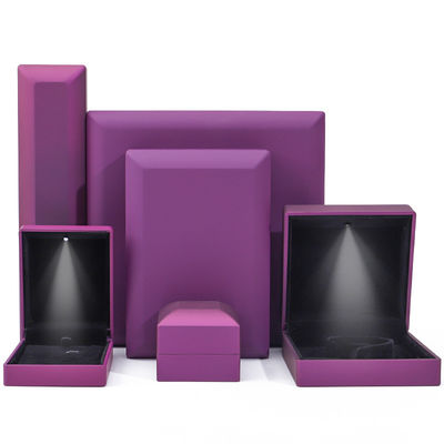 Buy Custom Logo Rectangle Purple LED Jewelry Box for and Retail in Rectangle Shape online manufacture