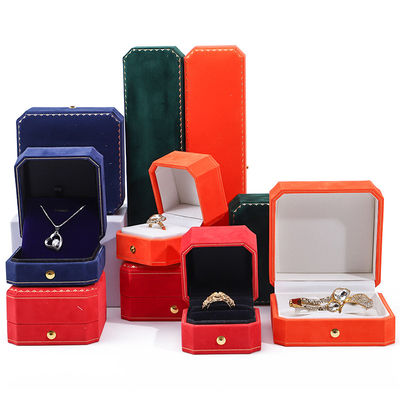 Buy Custom Logo Rectangle Velvet Jewelry Box for Pendant Earrings Bracelet Necklace Ring online manufacture