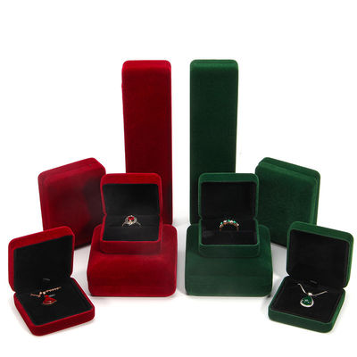Velvet Jewelry Set Box in Luxury Packaging Box for Bracelet Necklace Ring in Burgundy