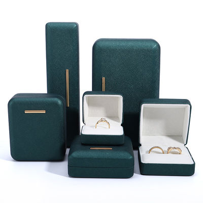 Buy Hanhong Green PU Leather Velvet Jewelry Box for Customized Logo and Luxury Packaging online manufacture