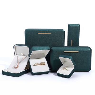 Hanhong Green PU Leather Velvet Jewelry Box for Customized Logo and Luxury Packaging
