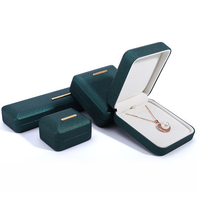 Hanhong Green PU Leather Velvet Jewelry Box for Customized Logo and Luxury Packaging
