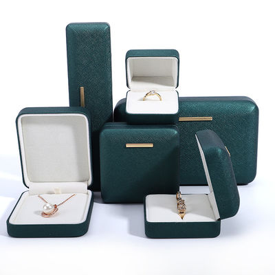 Hanhong Green PU Leather Velvet Jewelry Box for Customized Logo and Luxury Packaging