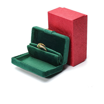 Buy Velvet Hanhong Custom Logo Luxury Green Jewelry Box for Earrings Bracelet Necklace Ring online manufacture