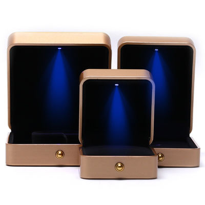 Buy Handmade Luxury LED Jewelry Box for Custom Plastic Spray Painted Square Necklace Ring online manufacture