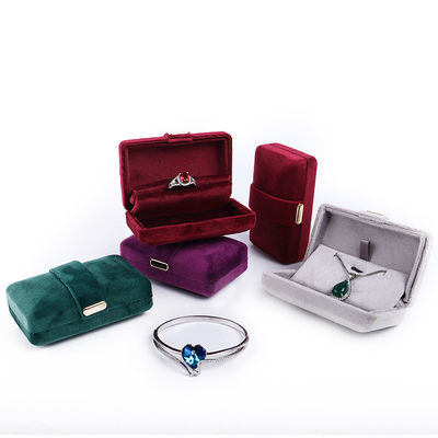 Custom Logo Metal Jewelry Packaging Box for Luxury Red Earrings Bracelet Necklace Ring