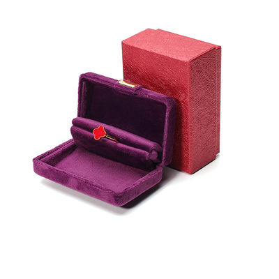 Buy Custom Logo Luxury Purple Velvet Jewelry Box for Earrings Bracelet Necklace Ring online manufacture