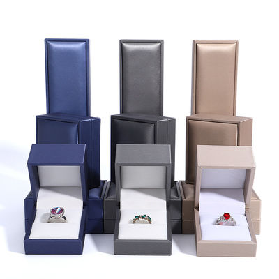 Customer's Logo Hanhong Jewelry Packaging Box Luxury Leather Ring Necklace Jewelry Box