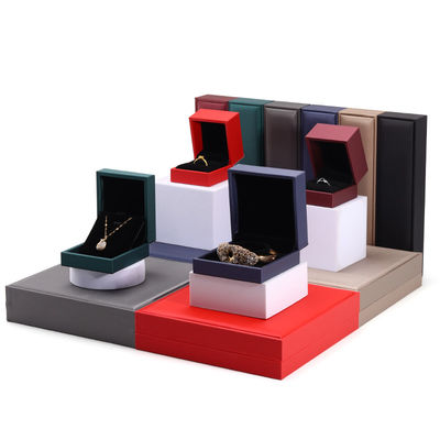 Customer's Logo Hanhong Jewelry Packaging Box Luxury Leather Ring Necklace Jewelry Box