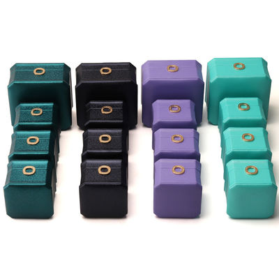 Square Necklace Ring Box with Metal Luxury Leather Jewelry Box Hanhong PU Leather Packaging
