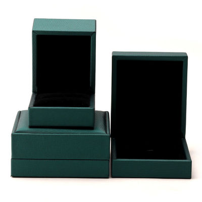 Buy Custom Luxury Velvet Jewelry Packaging Box Green PU Leather Necklace and Ring Hanhong online manufacture