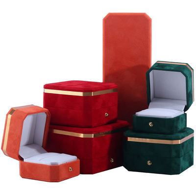 Custom Velvet Jewelry Packaging Box for Wedding Gifts Earrings and Rings from Hanhong