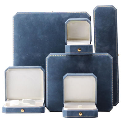 Light Blue Velvet Jewelry Box for Customized Luxury Necklace and Bracelet Packaging