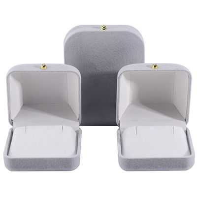 Buy Hanhong Gray Velvet Rectangle Jewelry Box for Bracelet Earrings Necklace Ring Custom online manufacture