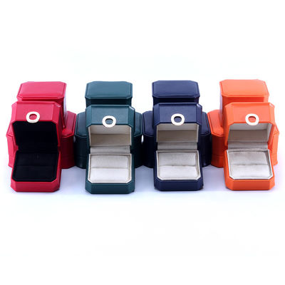 Buy 11*11*5.5cm Customized Color Ring Design PU Leather Jewelry Box for Necklace Bracelet online manufacture
