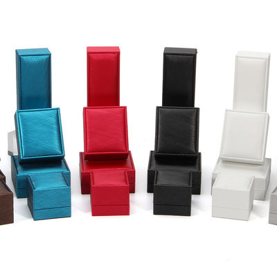 Beige Lined Set PU Leather Jewelry Box Packaging With Custom Printed Logo