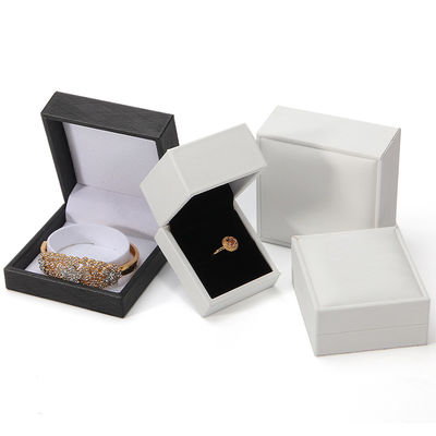 Beige Lined PU Leather Jewelry Box 2022 Jewelry Package With Custom Printed Ring Box