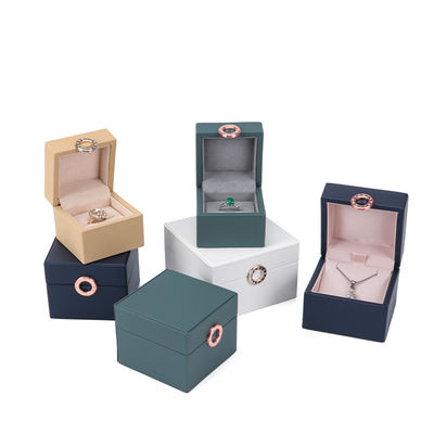 Buy Jewelry Package Hanhong Four-Leaf Clover Luxury PU Leather Ring Box with Custom Logo online manufacture