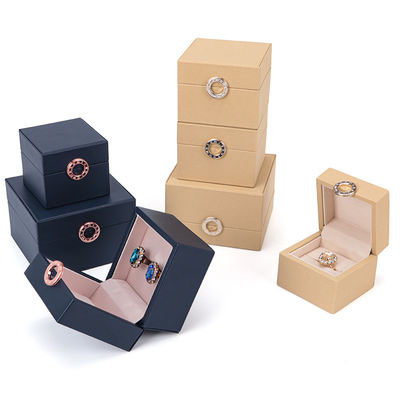 Jewelry Package Hanhong Four-Leaf Clover Luxury PU Leather Ring Box with Custom Logo