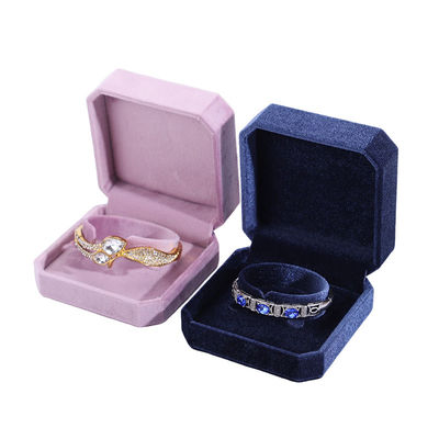 Hanhong Navy Blue Pendant Necklace Bracelet Box with Korean Velvet Jewelry Package