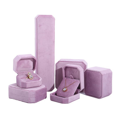 Hanhong Navy Blue Pendant Necklace Bracelet Box with Korean Velvet Jewelry Package