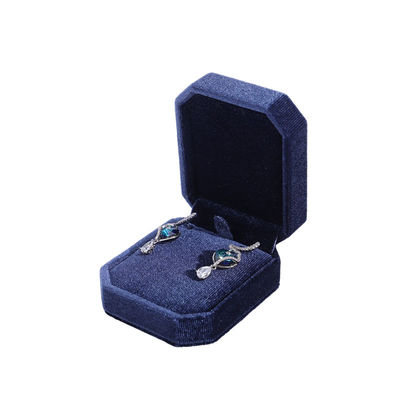 Hanhong Navy Blue Pendant Necklace Bracelet Box with Korean Velvet Jewelry Package