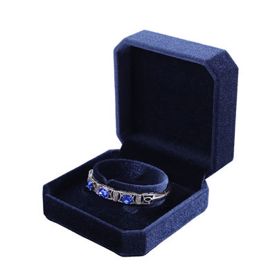 Hanhong Navy Blue Pendant Necklace Bracelet Box with Korean Velvet Jewelry Package